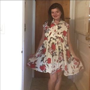 Gorgeous floral print babydoll summer dress size small